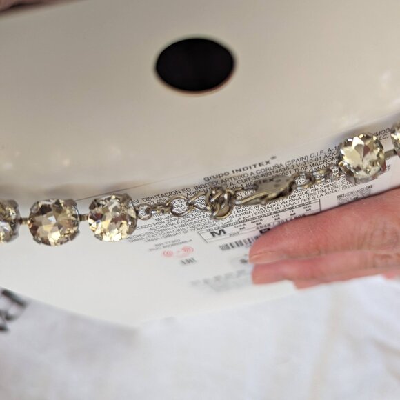 Zara Jewel Pearl Pendant necklace White Silver NWT - Picture 4 of 5